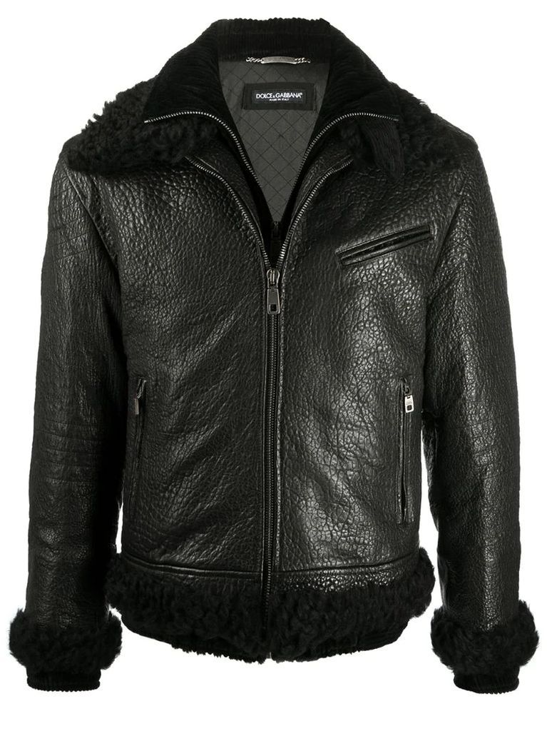 pebbled leather jacket