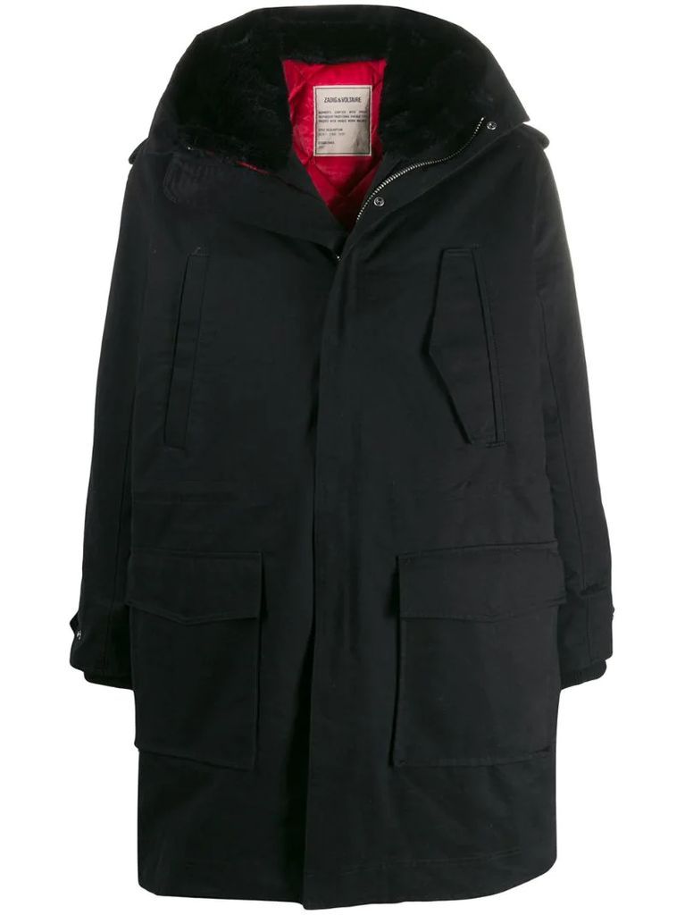 Kangou lined hood parka coat