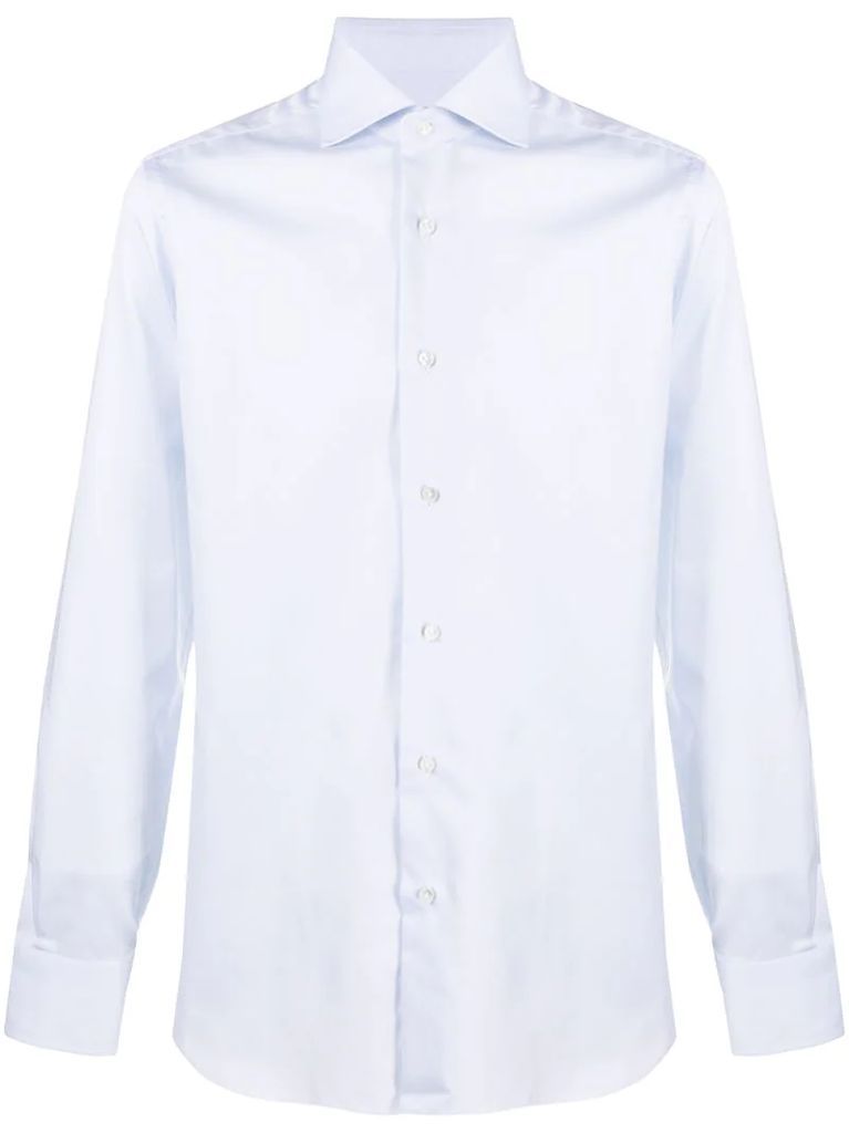 long-sleeved classic-collar shirt