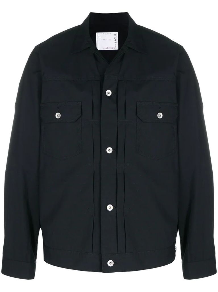 zip-detail cotton jacket
