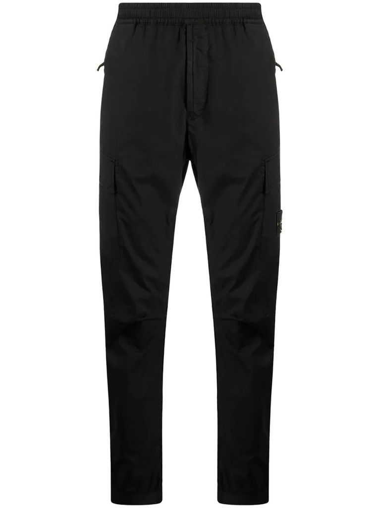 logo patch cargo trousers