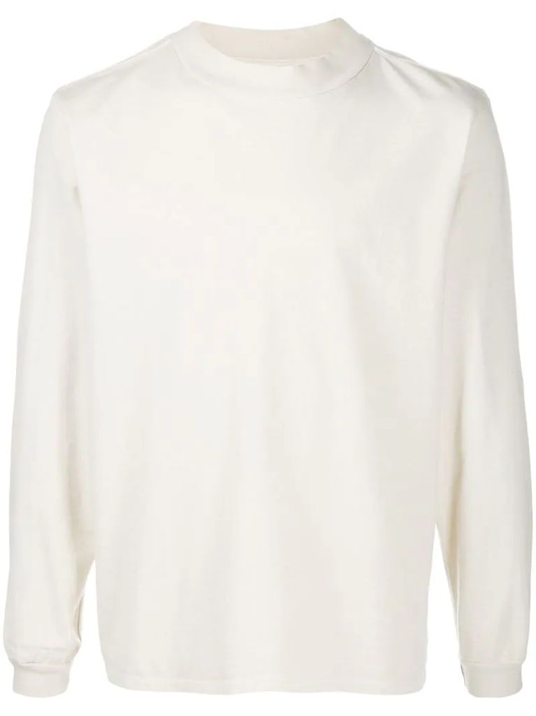 mock-neck cotton sweatshirt