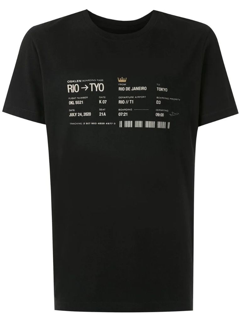 boarding pass-print T-shirt