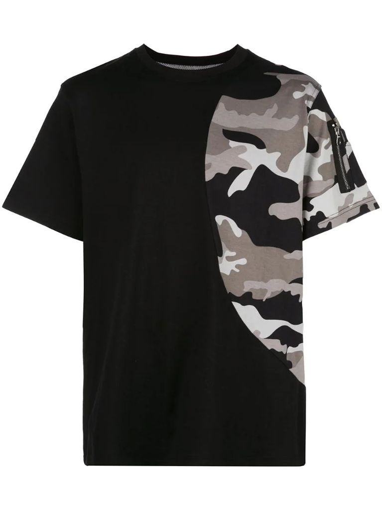camouflage print detail T-shirt