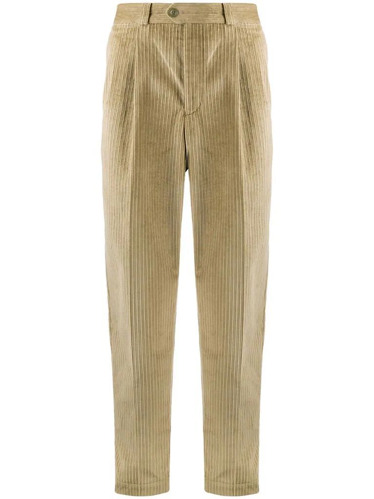 corduroy tapered cotton trousers