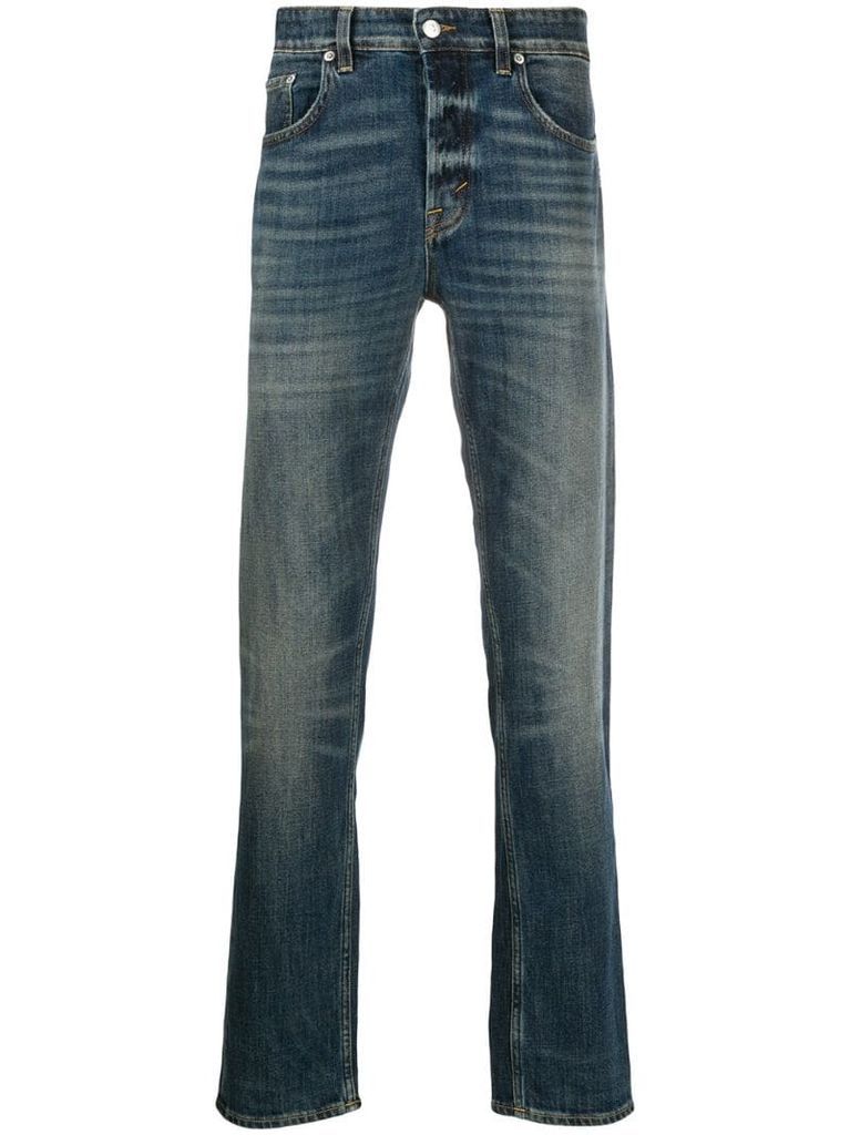 denim straight leg jeans
