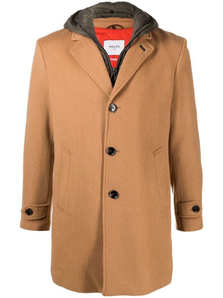 Geraldo hood-layered coat