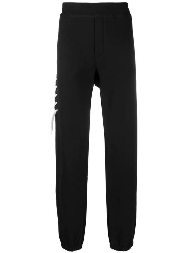 contrasting laced track pants