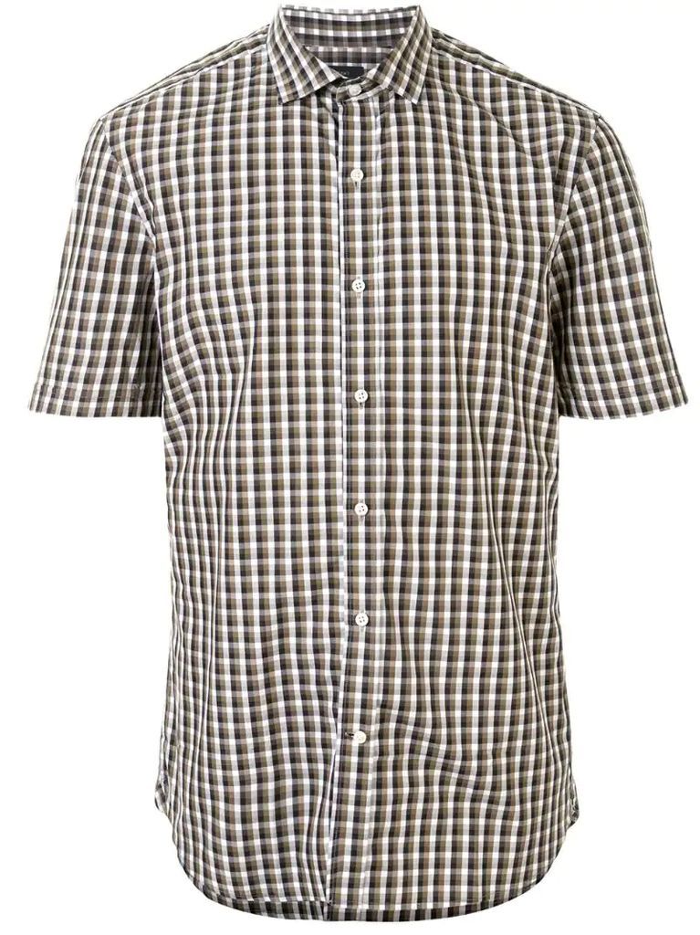 checkered short sleeve shirt