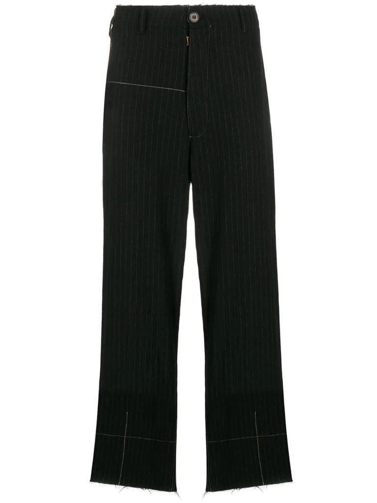 Striped straight-leg trousers
