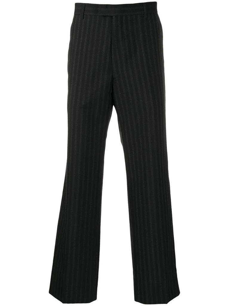 straight striped trousers