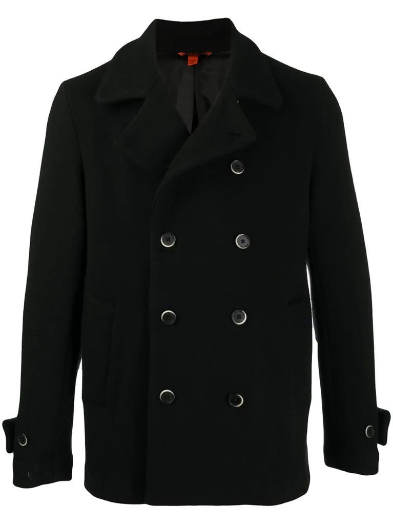 long-sleeved double buttoned coat