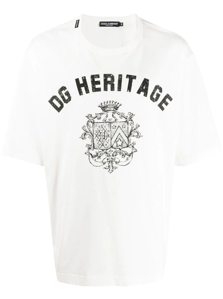 crest print T-shirt