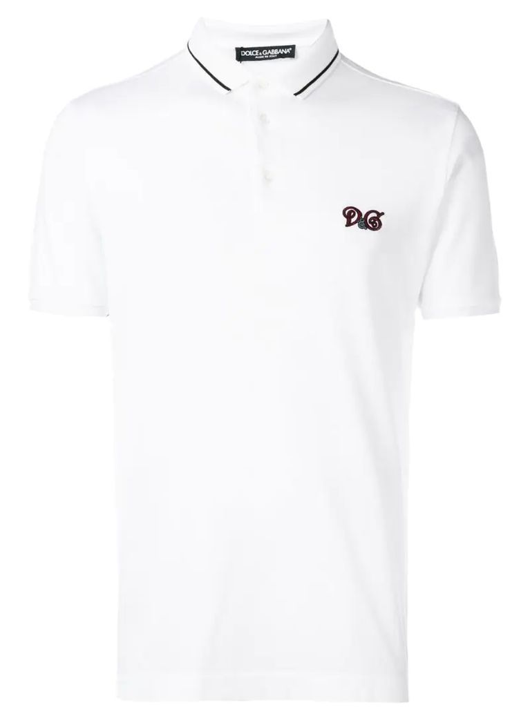 embroidered logo polo T-shirt