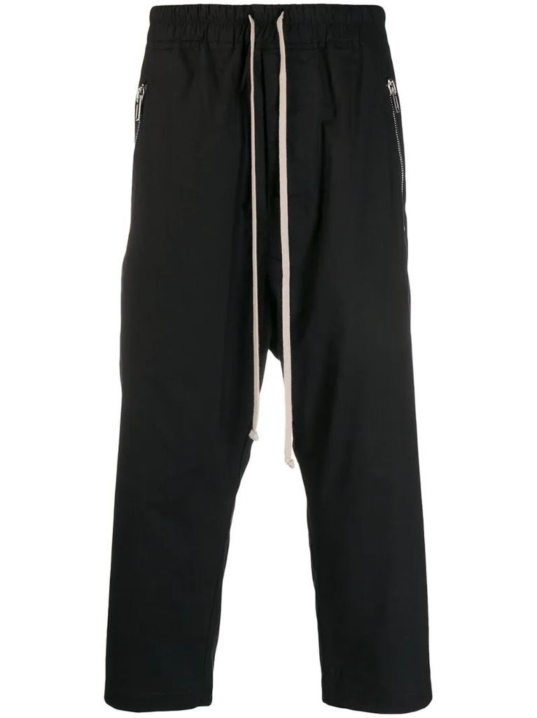 dropped-crotch cropped trousers