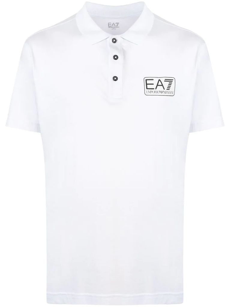 EA7 logo patch polo shirt