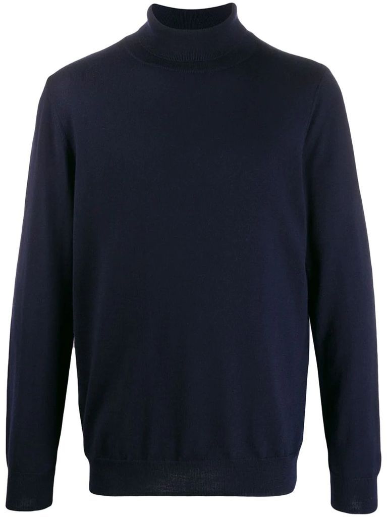 ribbed roll neck jumper