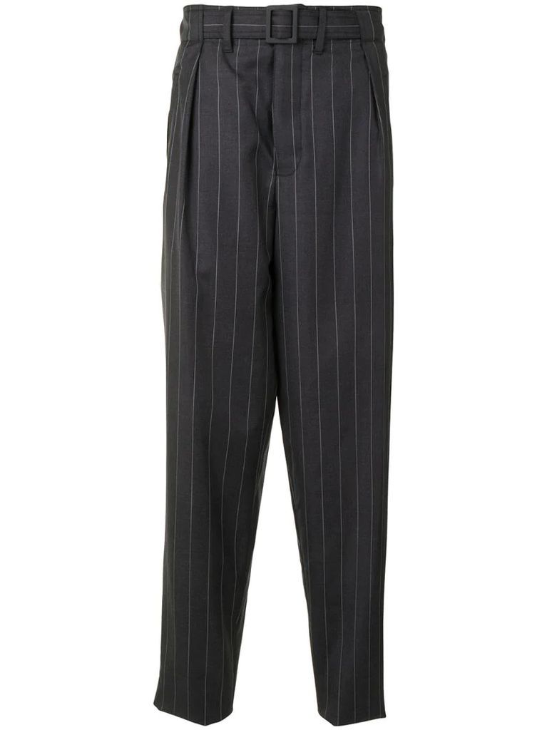 striped tapered-leg tailored trousers