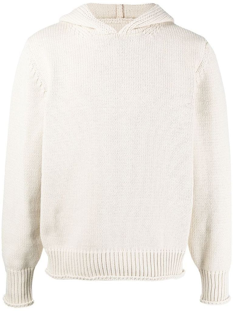 chunky-knit hooded jumper