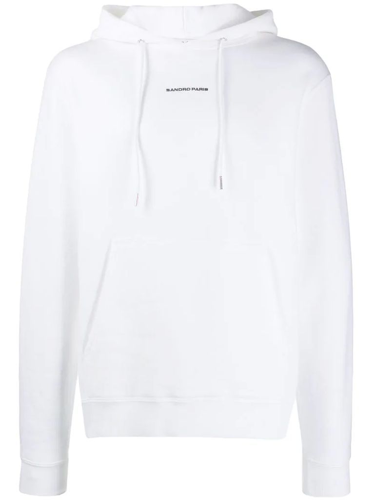 contrast logo hoodie