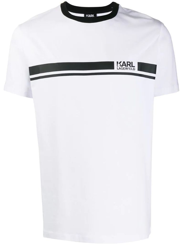 printed logo stripe T-shirt