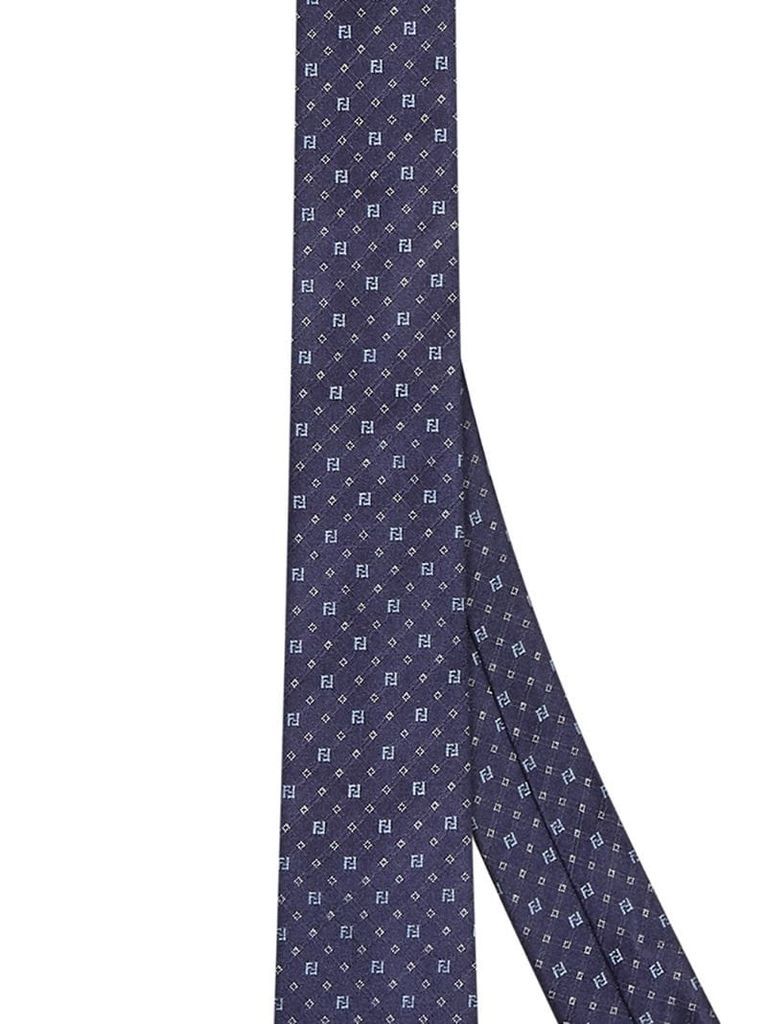 logo monogram patterned silk tie