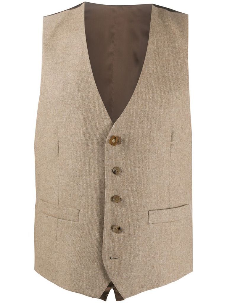 fitted button-up waistcoat