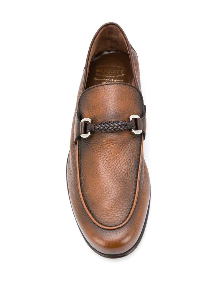 woven horsebit buckle loafers