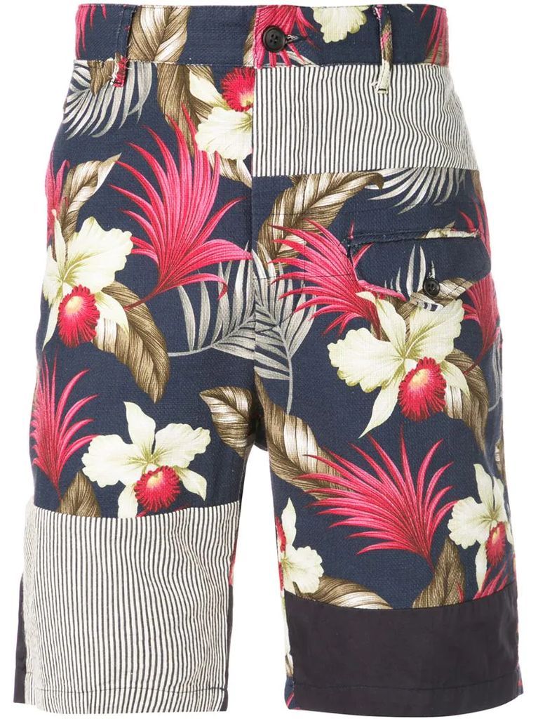 Hawaiian floral java print shorts