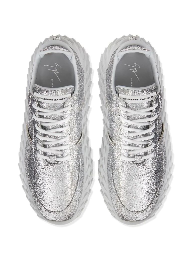 low-top glitter trainers
