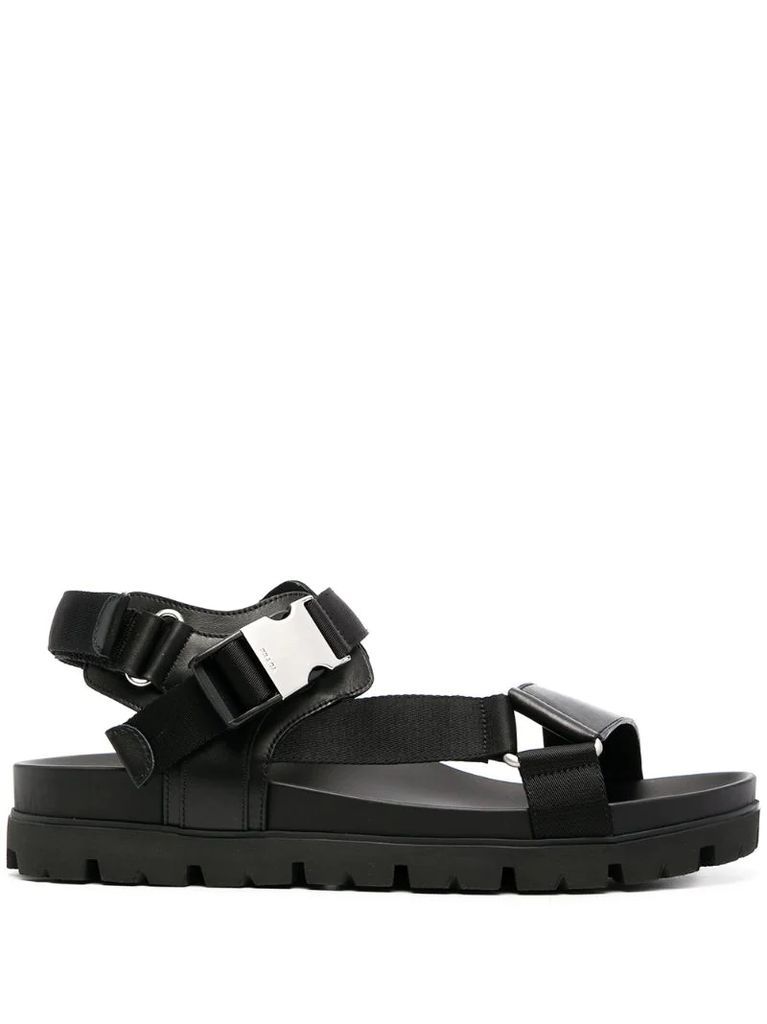 flat buckled sandals