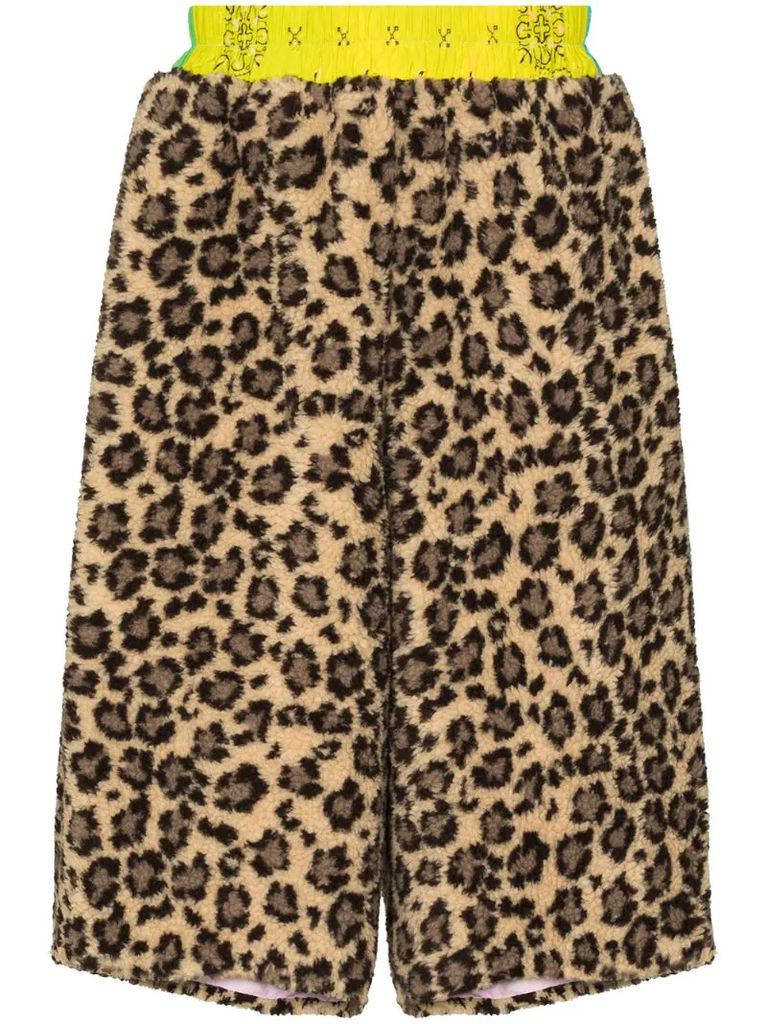 cheetah-print shorts