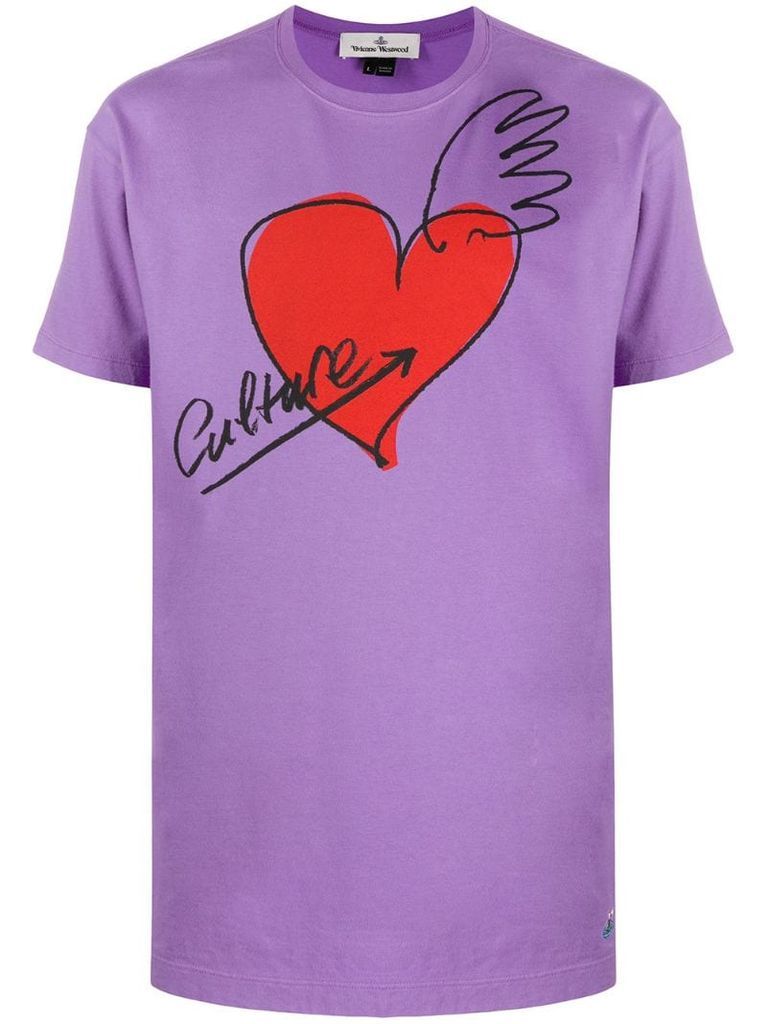 heart-print cotton T-shirt