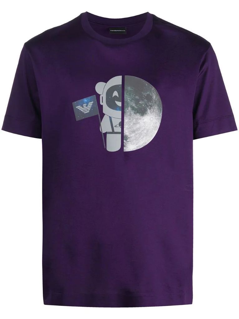 space-print jersey t-shirt
