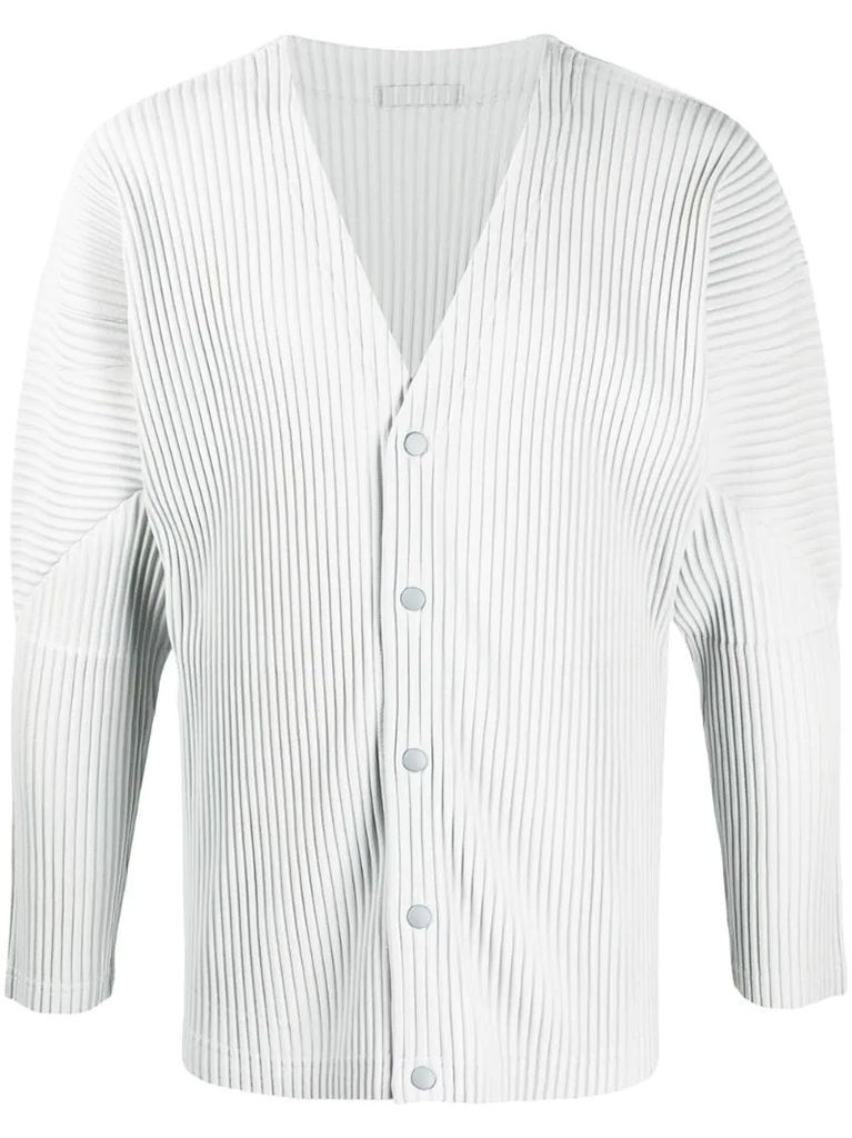 pleated buttoned cardigan