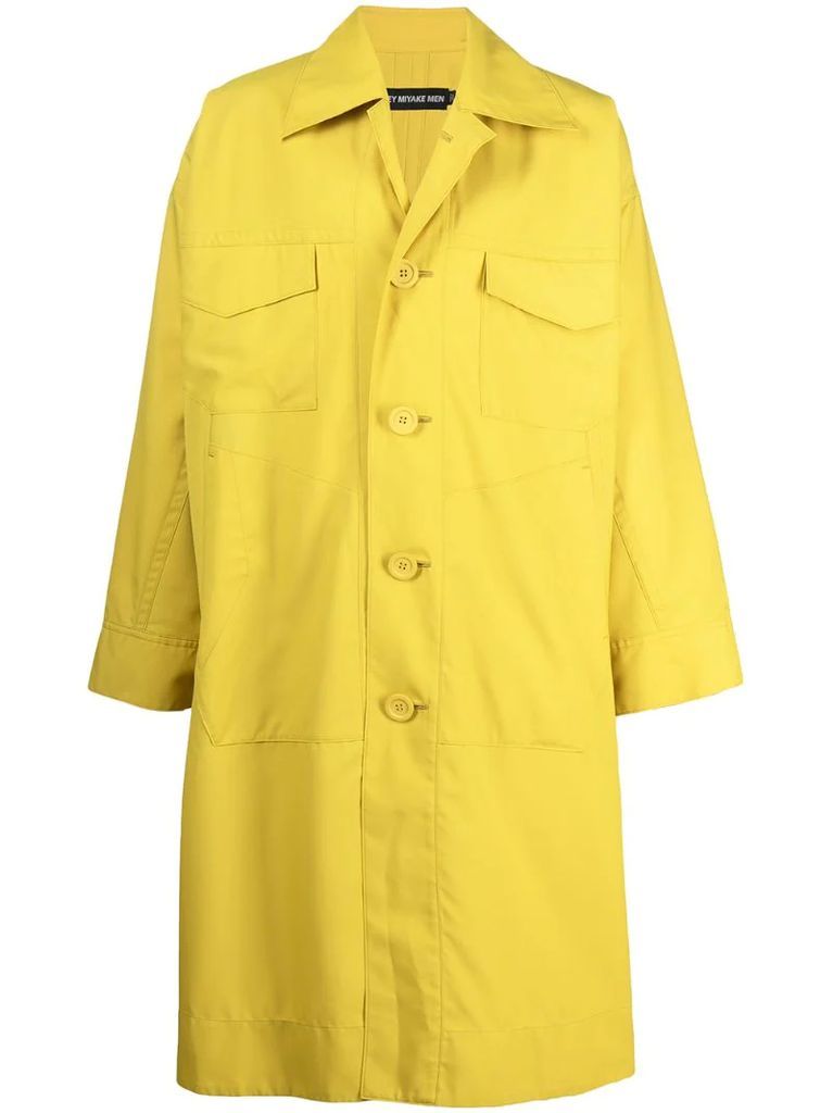 oversized classic-collar raincoat