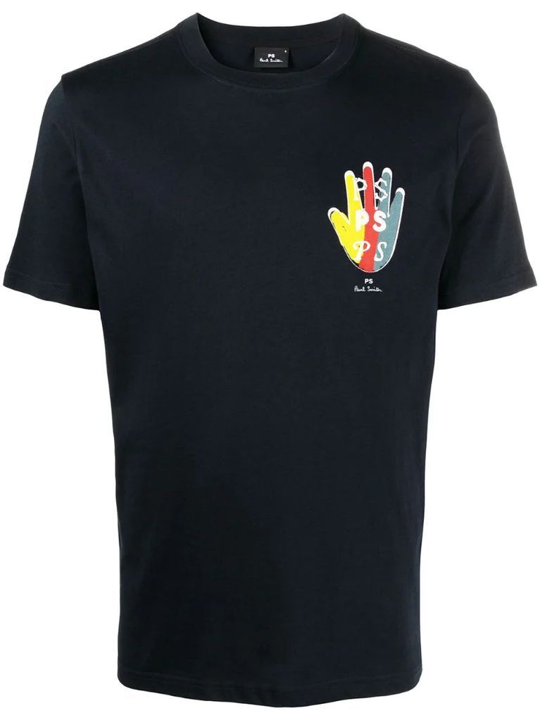 hand logo print T-shirt