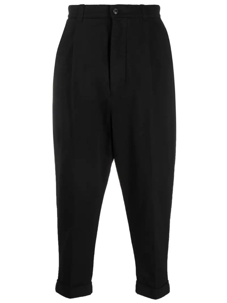 carrot-fit cropped trousers