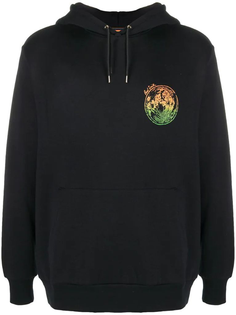 logo print drawstring hoodie