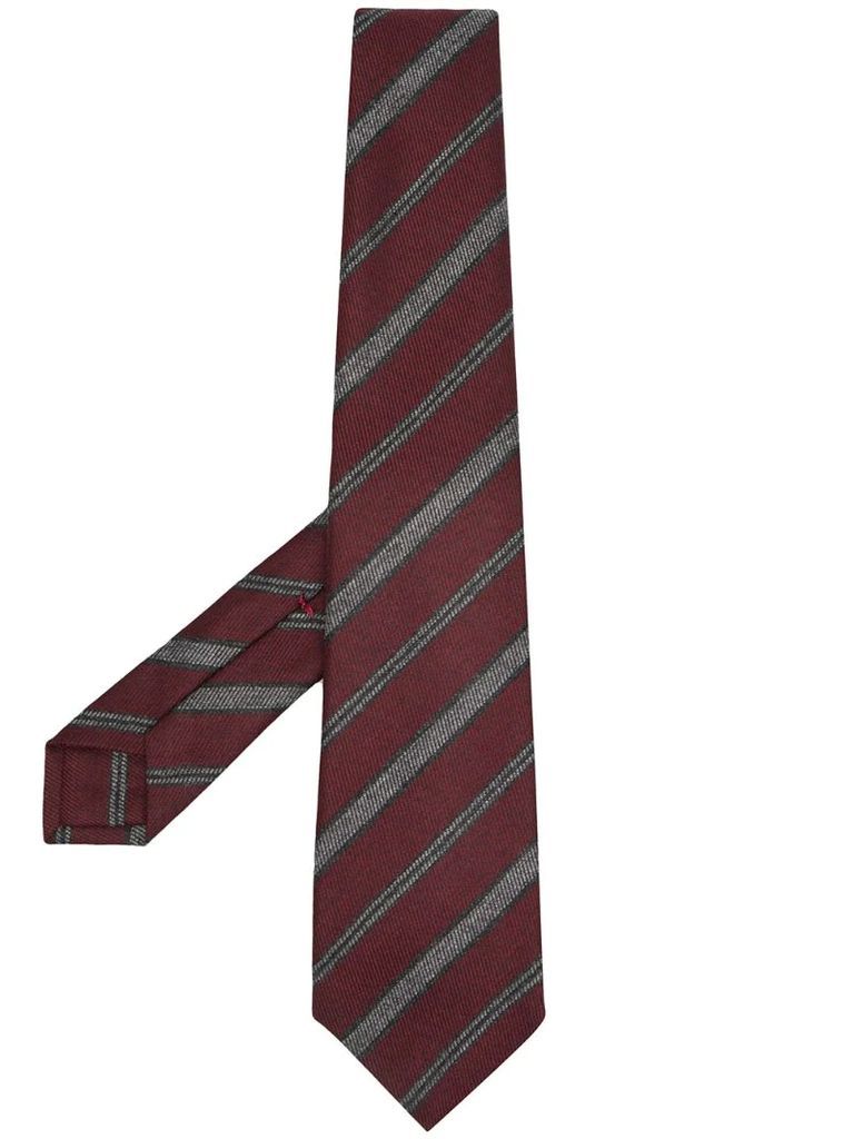 stripe embroidered tie