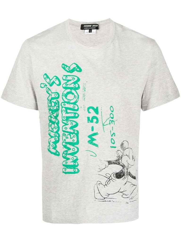 Mickey's Inventions-print cotton T-shirt