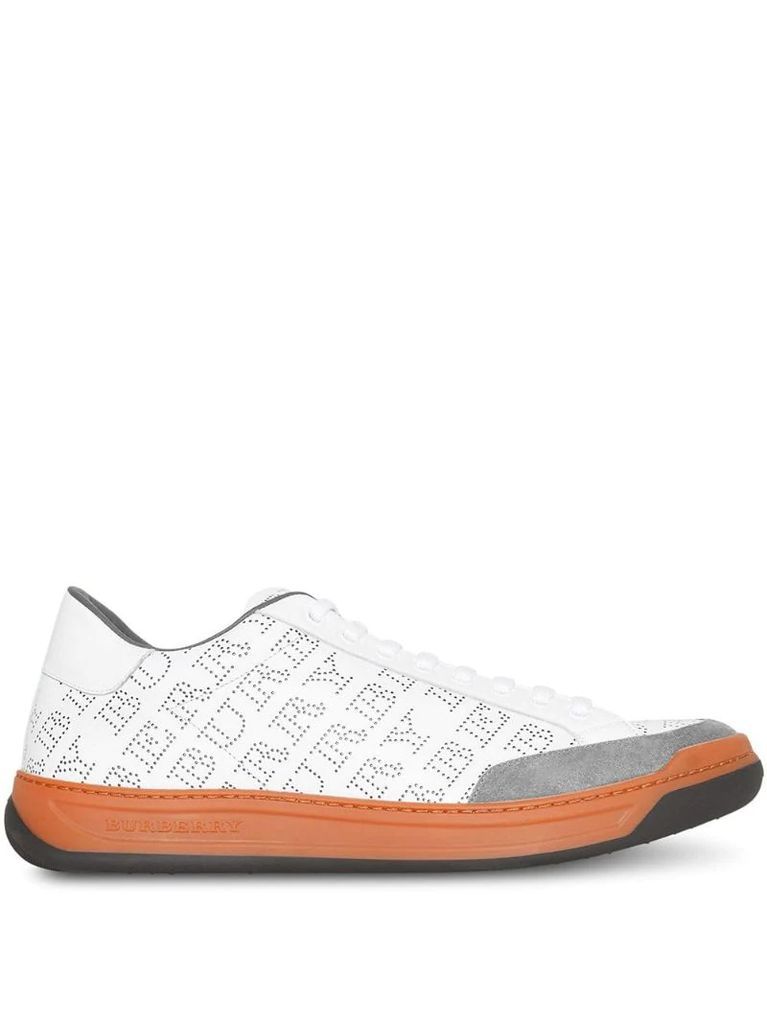 Perforated Logo Leather Sneakers