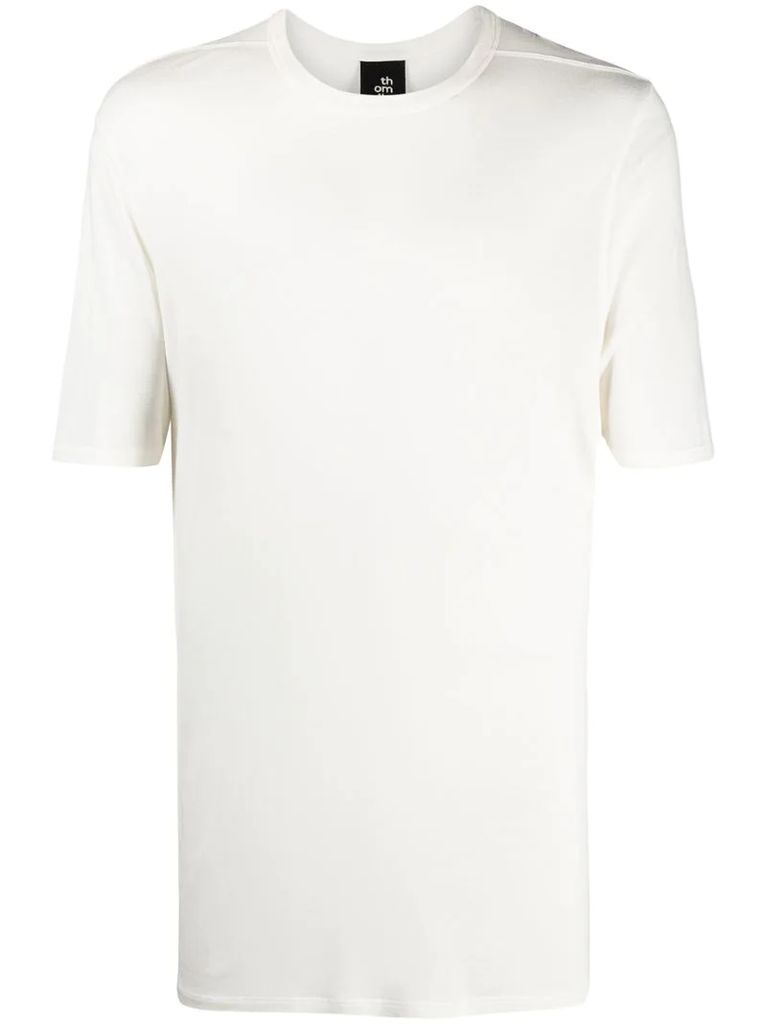 long-line silk-blend t-shirt