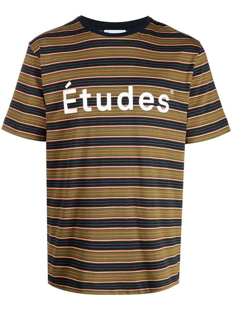 striped logo-print cotton T-shirt