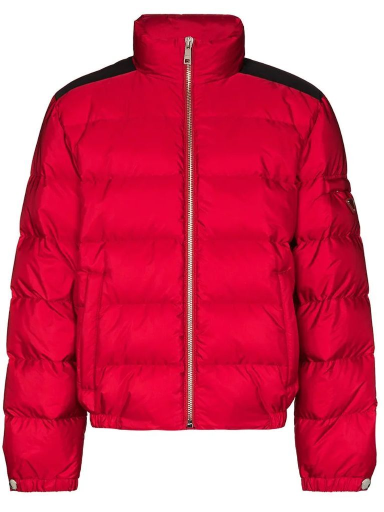 logo-embellished padded jacket