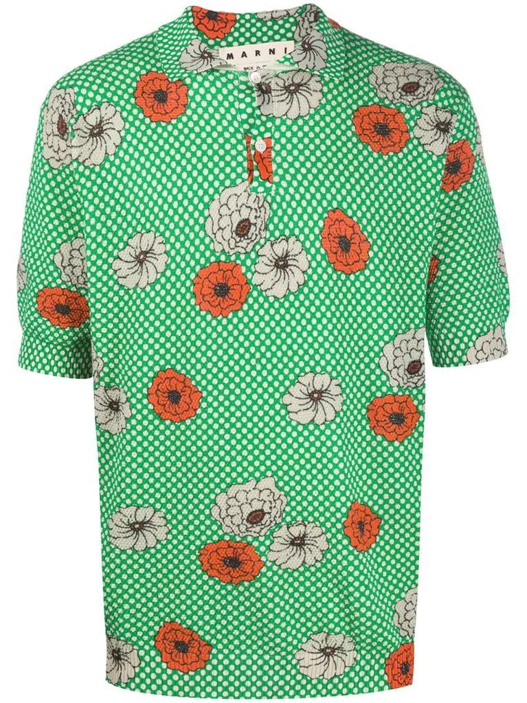 floral print polo shirt