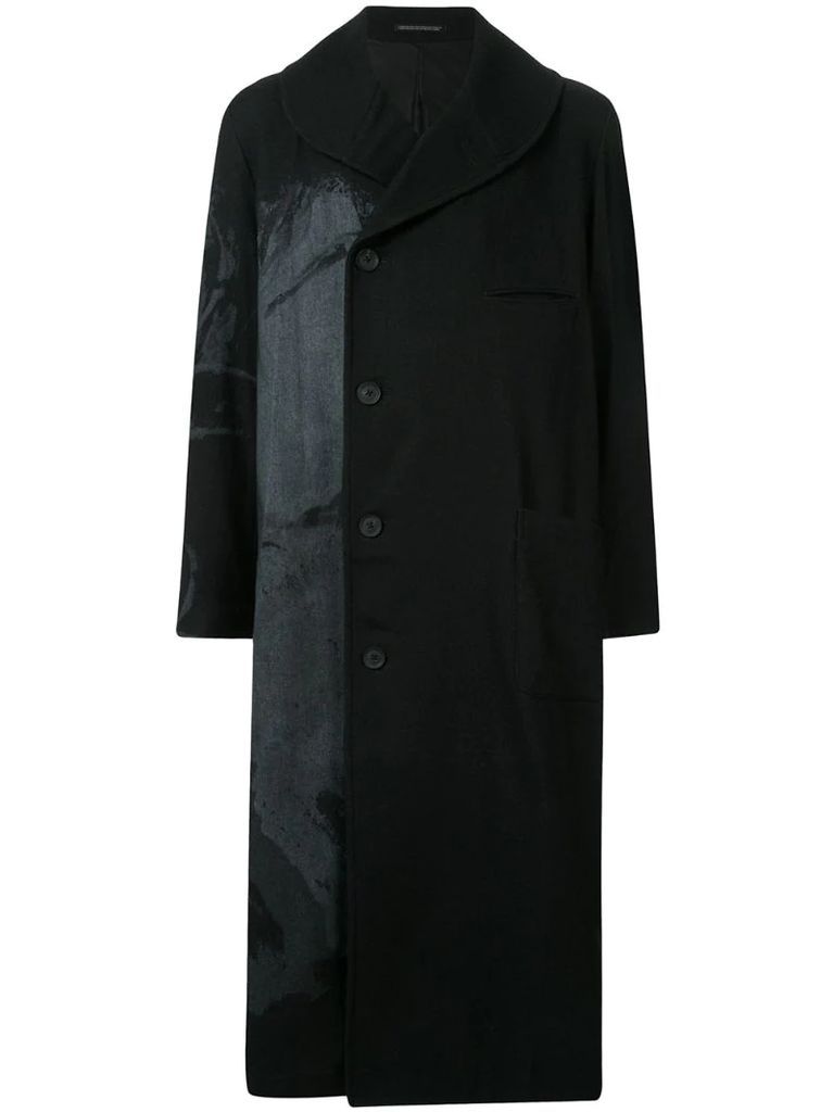 off-centre buttoned coat