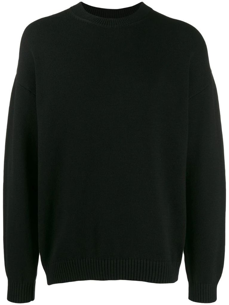 contrasting-logo knitted jumper