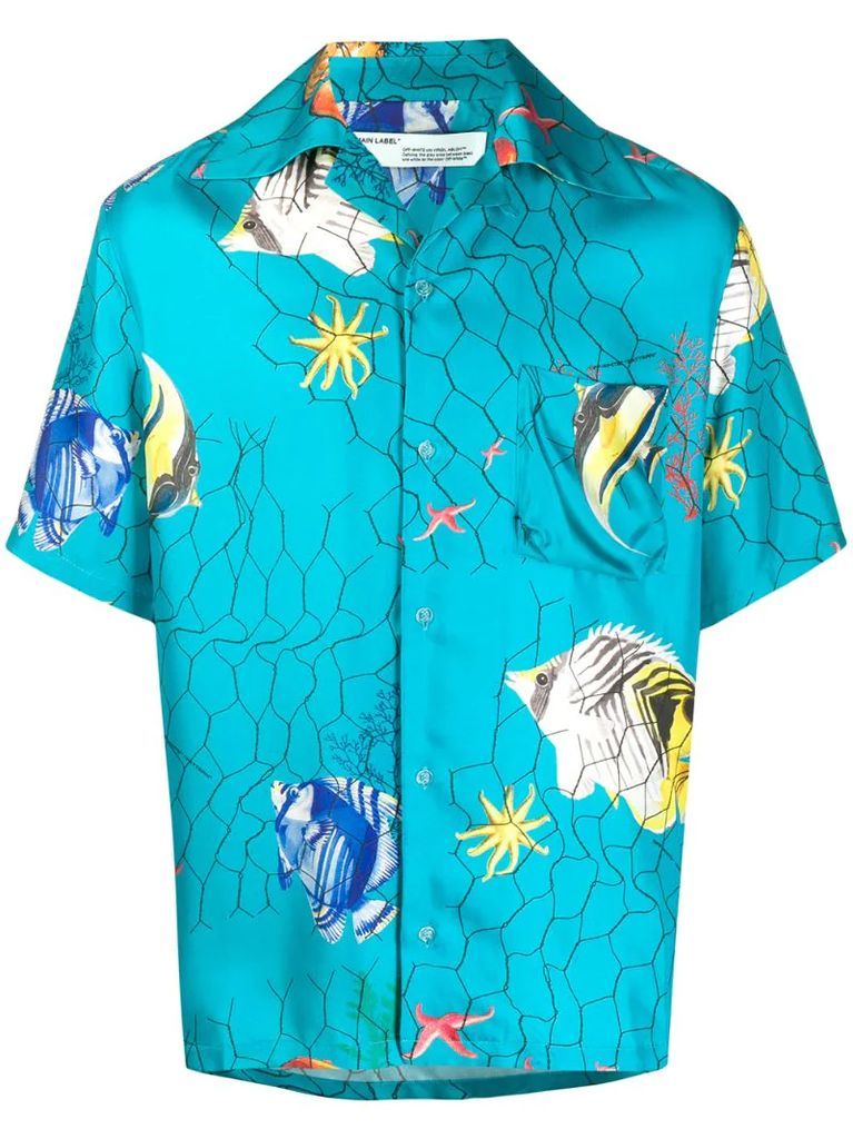 fish print holiday shirt