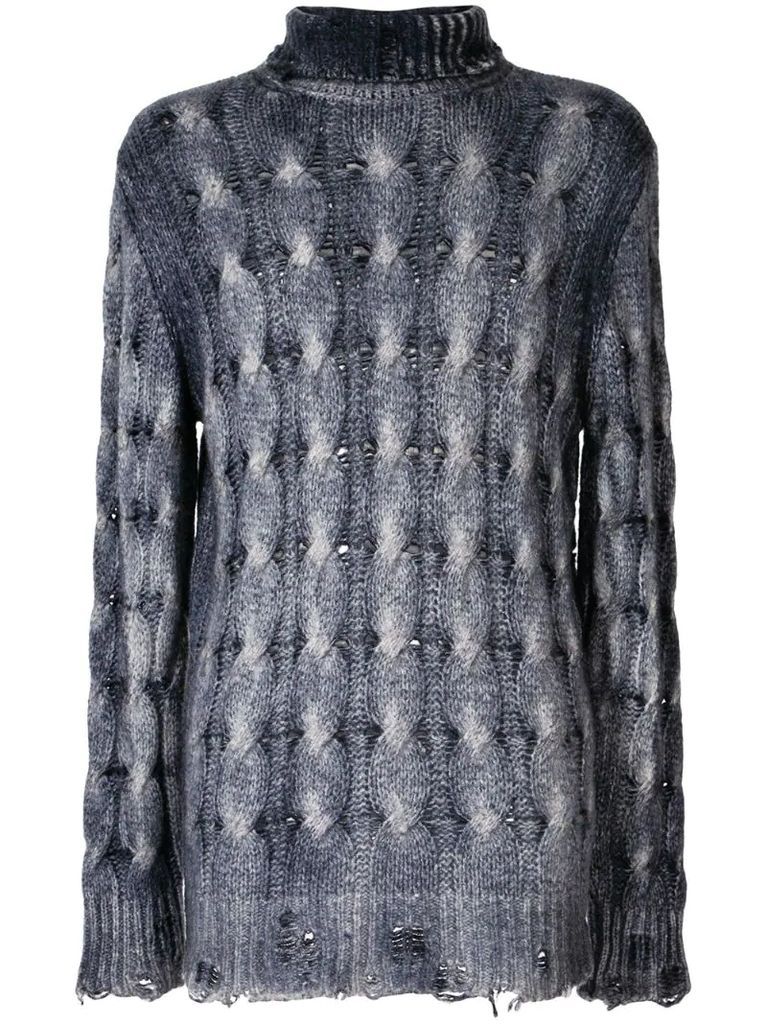 open knit cashmere-blend jumper